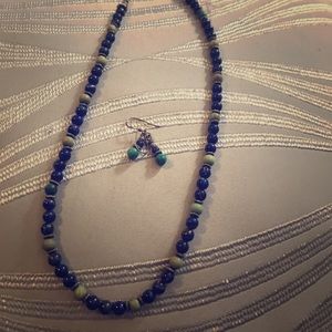 Beaded necklace with earrings